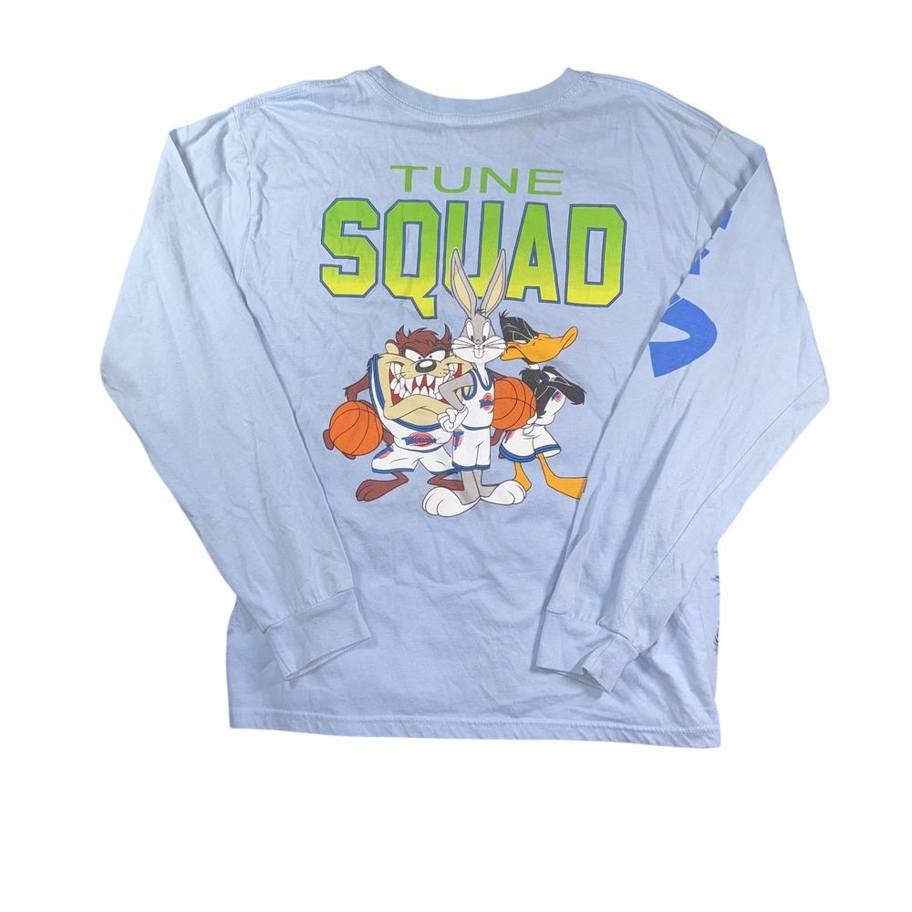 Space Jam Tune Squad Shirt Mens Large Blue Long Sleeve Bugs Bunny Daffy Duck Tee
